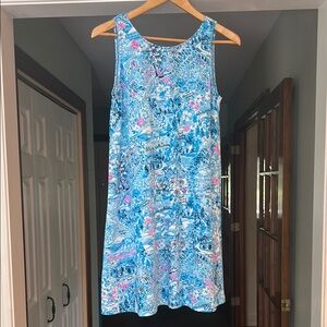 Lilly Pulitzer Loves North Carolina Print Sleeveless Casual Swing Dress Size S